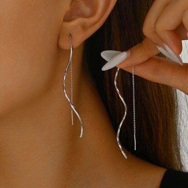15e56135-5fe4-403b-a428-151094f97eb0.jpg Adjustable Wave Tassel Ear Wire Earrings