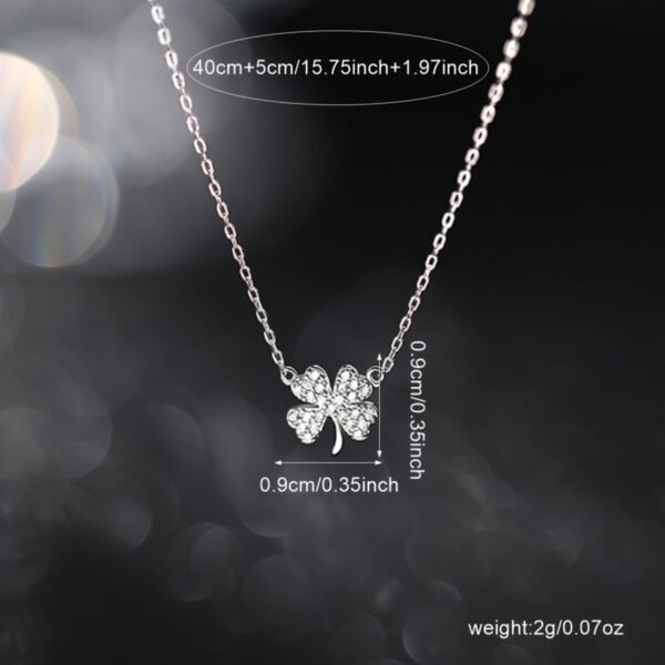 Elegant Glass-Set Lucky Clover Necklace