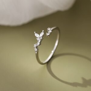 43d14b05-df36-4777-be28-9ac1479d71df.jpg Sparkling Butterfly & Leaf Adjustable Ring for Women