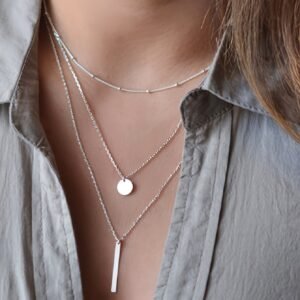 Vintage Layered Sequin Necklace for Women