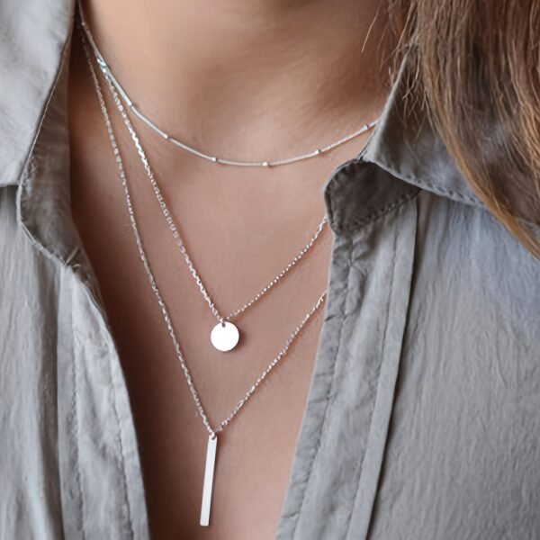 Vintage Layered Sequin Necklace for Women