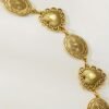 1pc Women's Vintage Golden Metal Belt with Heart and Oval Design