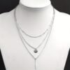 Vintage Layered Sequin Necklace for Women