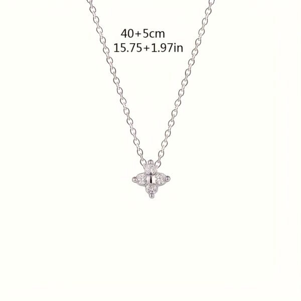 Silver-Plated Floral Collarbone Necklace