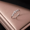 Silvery Leaf-Shaped Adjustable Ring for Women