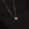 Silver-Plated Floral Collarbone Necklace