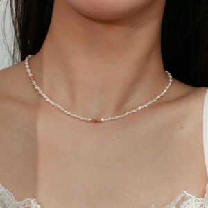Mini Rice Bead Collarbone Necklace for Women