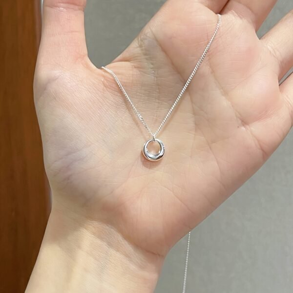 Minimalist Geometric Circle Pendant Necklace