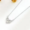 Silver Open Heart CZ Necklace