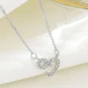 Silver Open Heart CZ Necklace